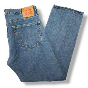 Levi’s 505 Regular Fit Straight Leg Jeans W36 L30 Dark Stonewash Zip Fly VTG Y2K